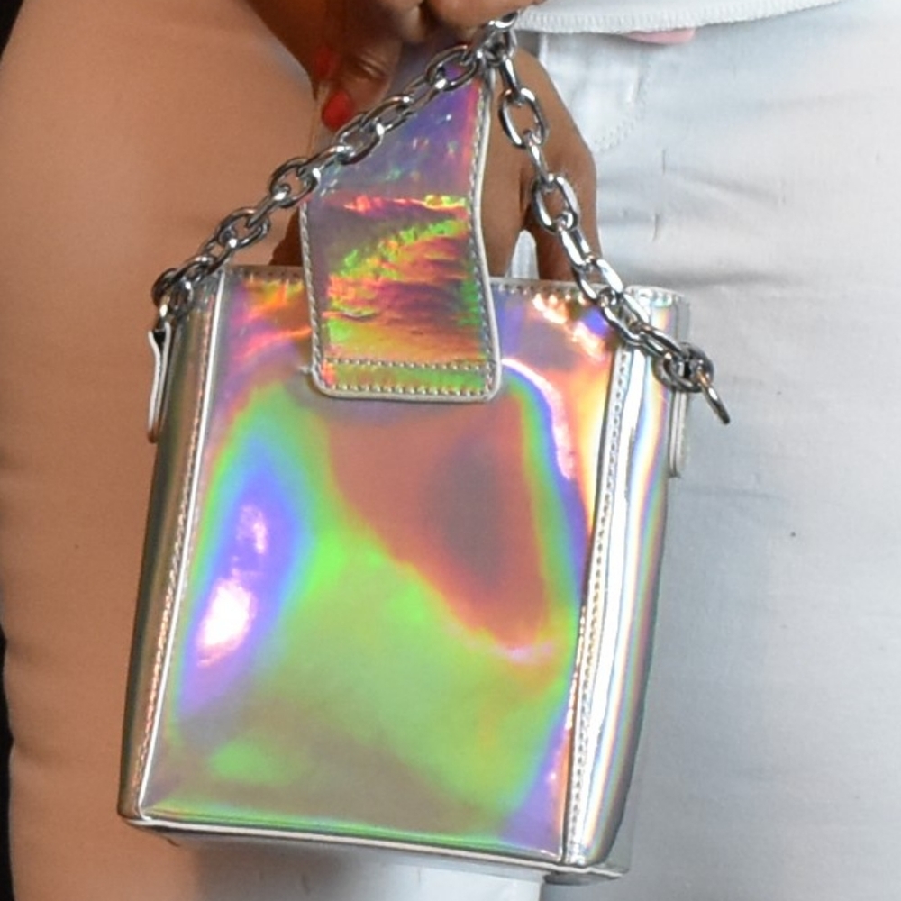 New! Small holographic tote bag